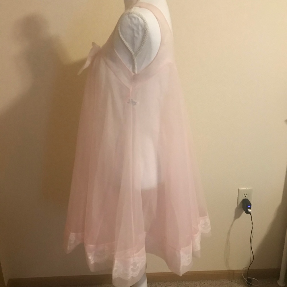 Vintage Perry Small Blush Pink Babydoll Nightgown - Picture 4 of 5